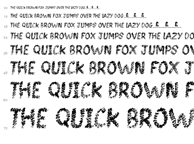 Spin Head font waterfall